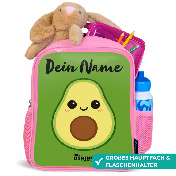 Kawai - Avocado - Groen Kinderrugzak - Roze middel -inhoud_DE