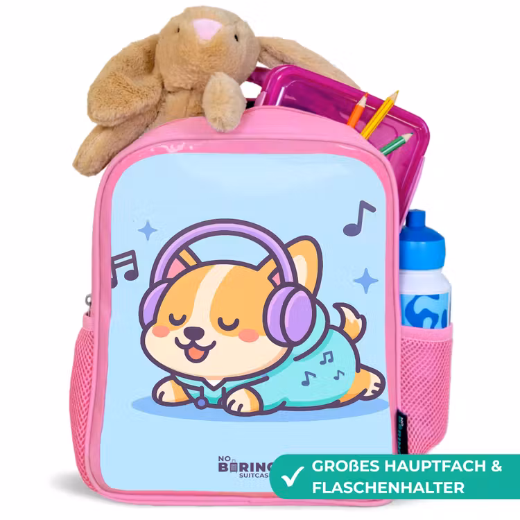 Kawai - Hond - Muziek Kinderrugzak - Roze middel -inhoud_DE