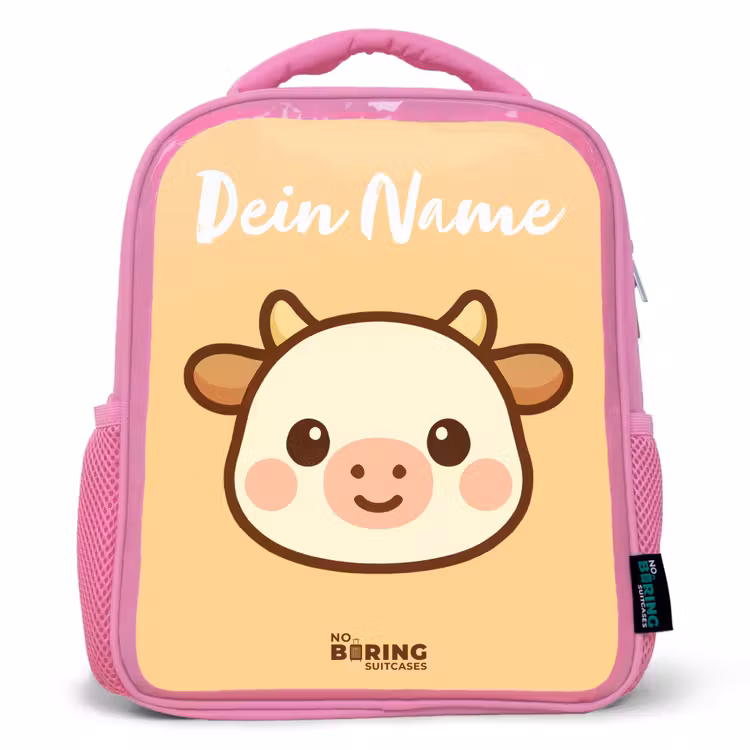 Kawai - Koe - Bruin Kinderrugzak - Roze middel -3d