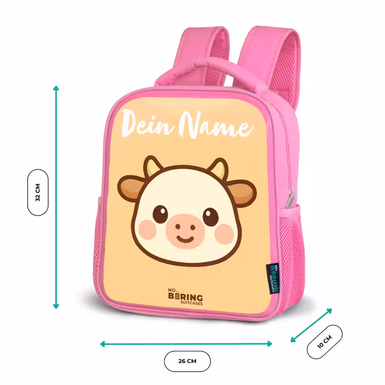 Kawai - Koe - Bruin Kinderrugzak - Roze middel -productfoto_formaten