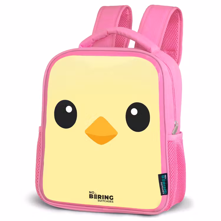 Kawai - Kuiken - Geel Kinderrugzak - Roze middel -schuin