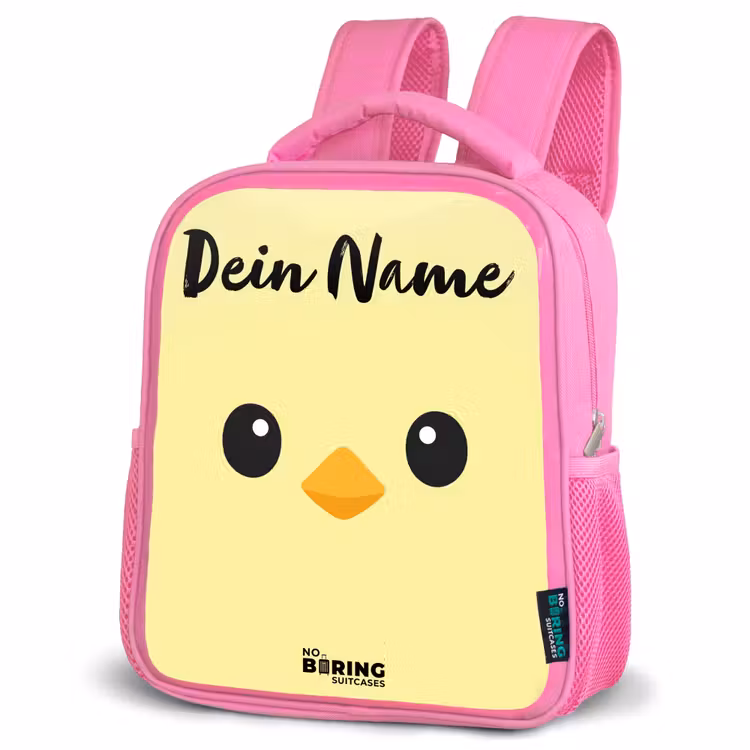 Kawai - Kuiken - Geel Kinderrugzak - Roze middel -schuin