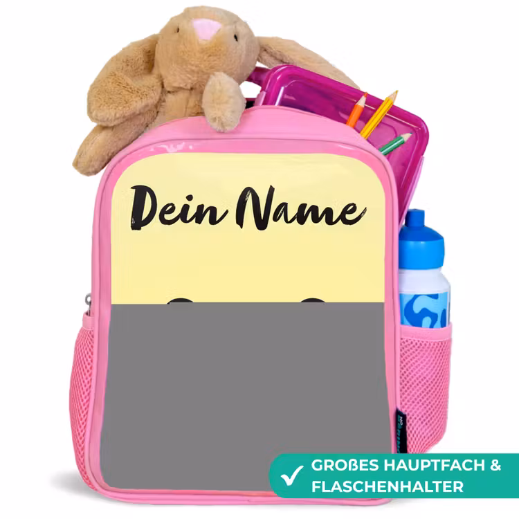 Kawai - Kuiken - Geel Kinderrugzak - Roze middel -inhoud_DE