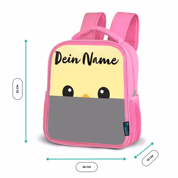 Kawai - Kuiken - Geel Kinderrugzak - Roze middel -productfoto_formaten