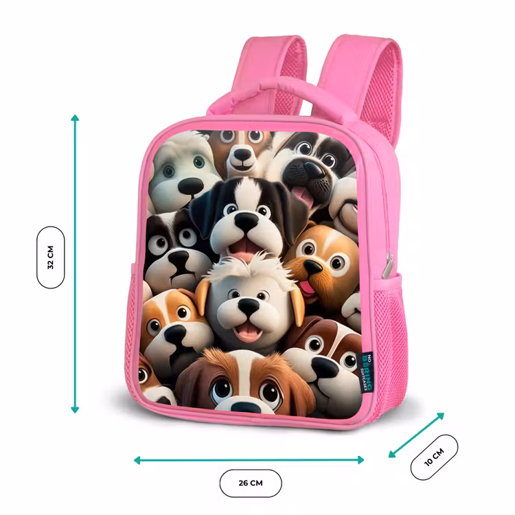 Blaffende Bengeltjes Kinderrugzak - Roze middel -productfoto_formaten