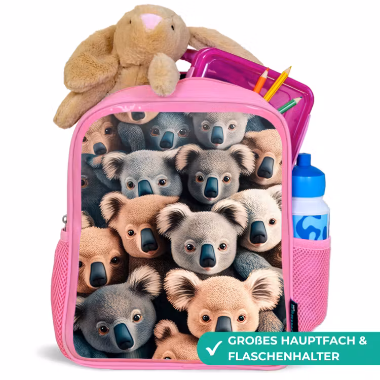 Koala Kapriolen Kinderrugzak - Roze middel -inhoud_DE