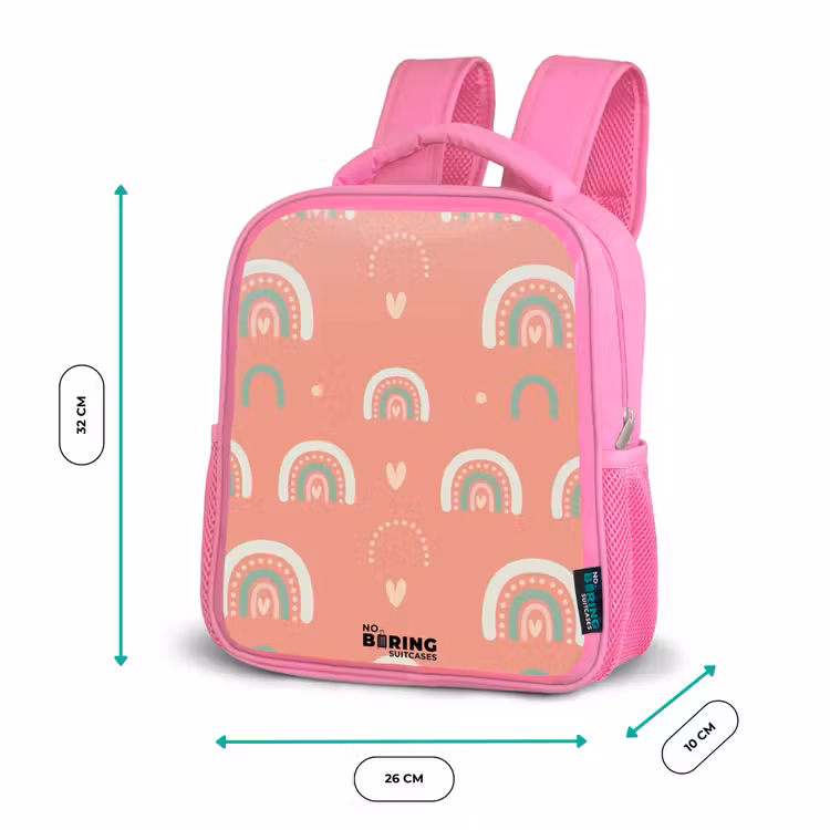 Koraal kleurenbogen Kinderrugzak - Roze middel -productfoto_formaten