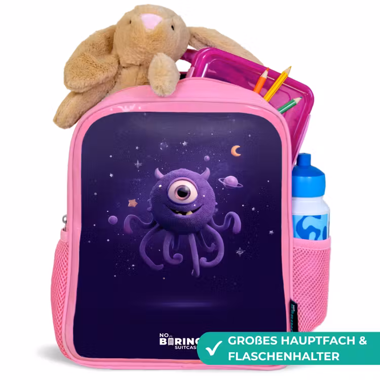 Kosmisch tentakelmonster Kinderrugzak - Roze middel -inhoud_DE