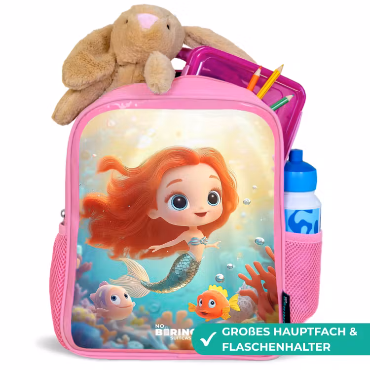 Zeemeermin - Vissen - Koraal Kinderrugzak - Roze middel -inhoud_DE