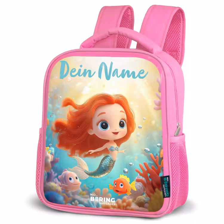 Zeemeermin - Vissen - Koraal Kinderrugzak - Roze middel -schuin