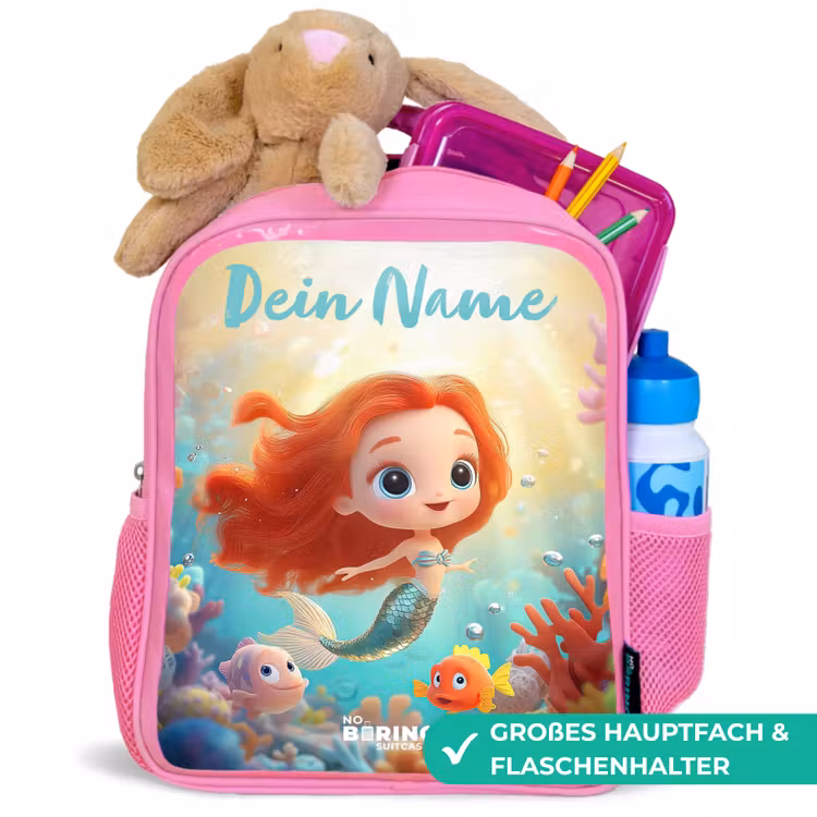Zeemeermin - Vissen - Koraal Kinderrugzak - Roze middel -inhoud_DE