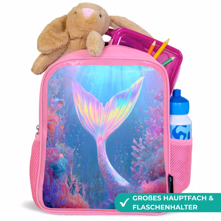 Zeemeerminnenstaart - Koraal - Water Kinderrugzak - Roze middel -inhoud_DE