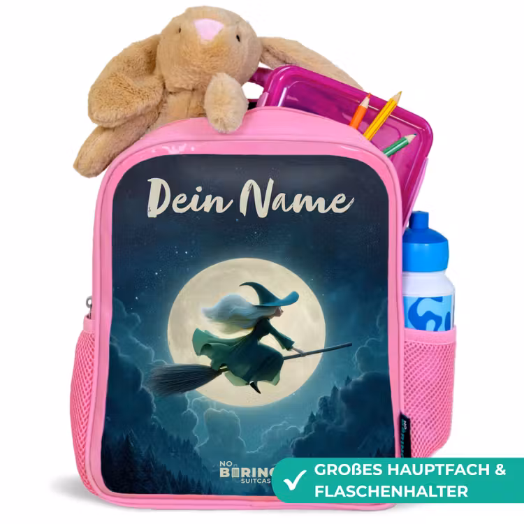 Nachtelijke Vlucht over het Woud Kinderrugzak - Roze middel -inhoud_DE
