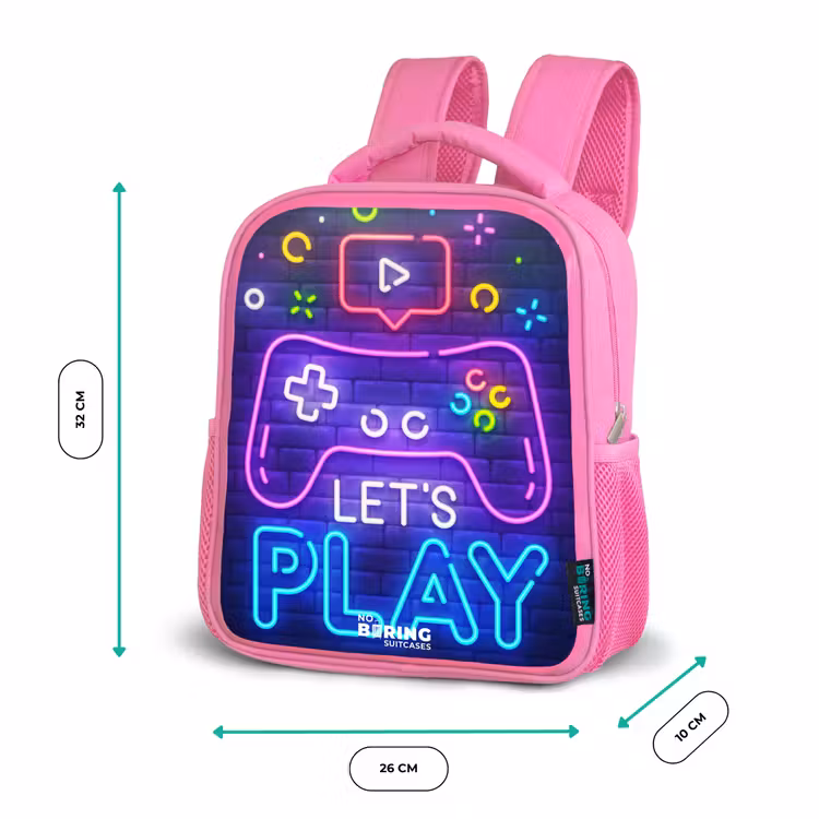 Neoncontroller tegen een bakstenen muur Kinderrugzak - Roze middel -productfoto_formaten