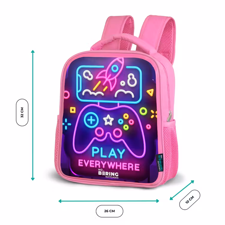Neonillustratie met een controller Kinderrugzak - Roze middel -productfoto_formaten