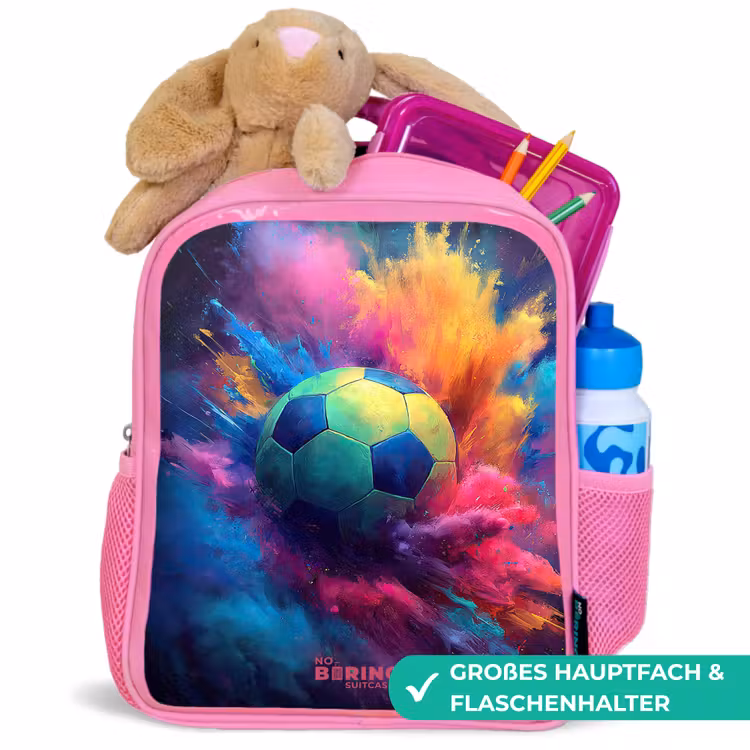 Neon - Bal - Kleurrijk Kinderrugzak - Roze middel -inhoud_DE