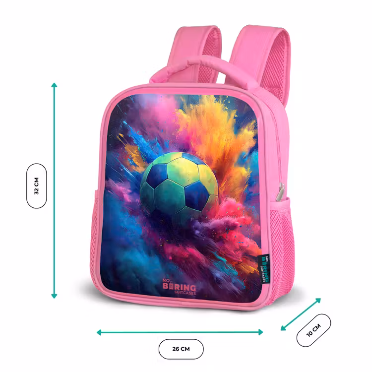 Neon - Bal - Kleurrijk Kinderrugzak - Roze middel -productfoto_formaten