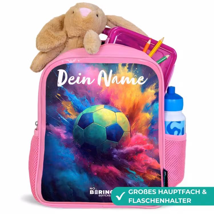 Neon - Bal - Kleurrijk Kinderrugzak - Roze middel -inhoud_DE