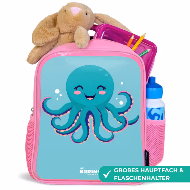 Octopus - Water - Blauw Kinderrugzak - Roze middel -inhoud_DE