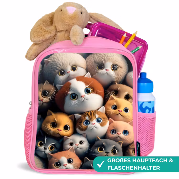 Oranje Katjes Kinderrugzak - Roze middel -inhoud_DE