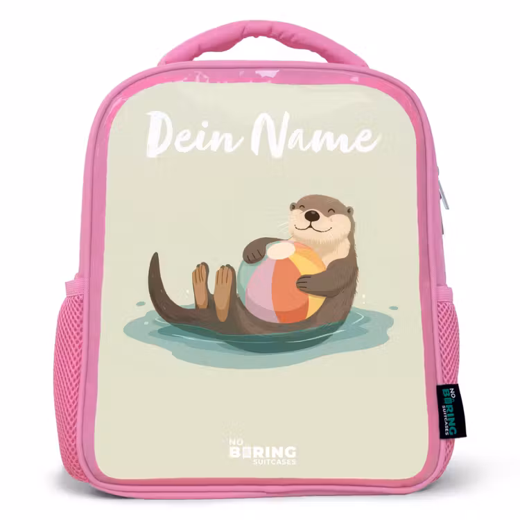 Otter - Strandbal - Water Kinderrugzak - Roze middel -3d
