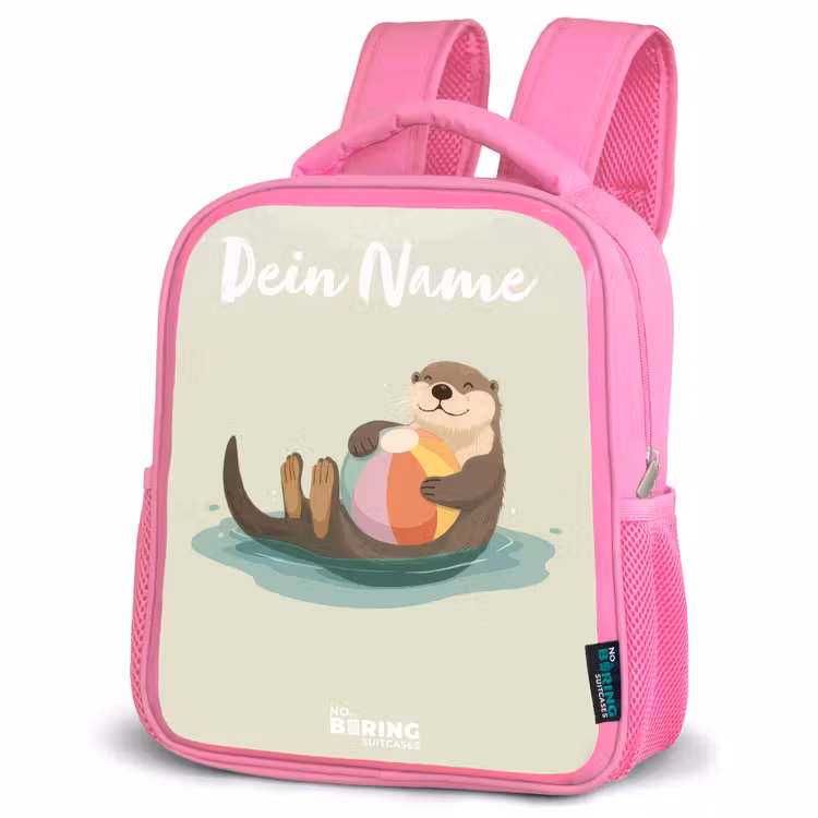 Otter - Strandbal - Water Kinderrugzak - Roze middel -schuin