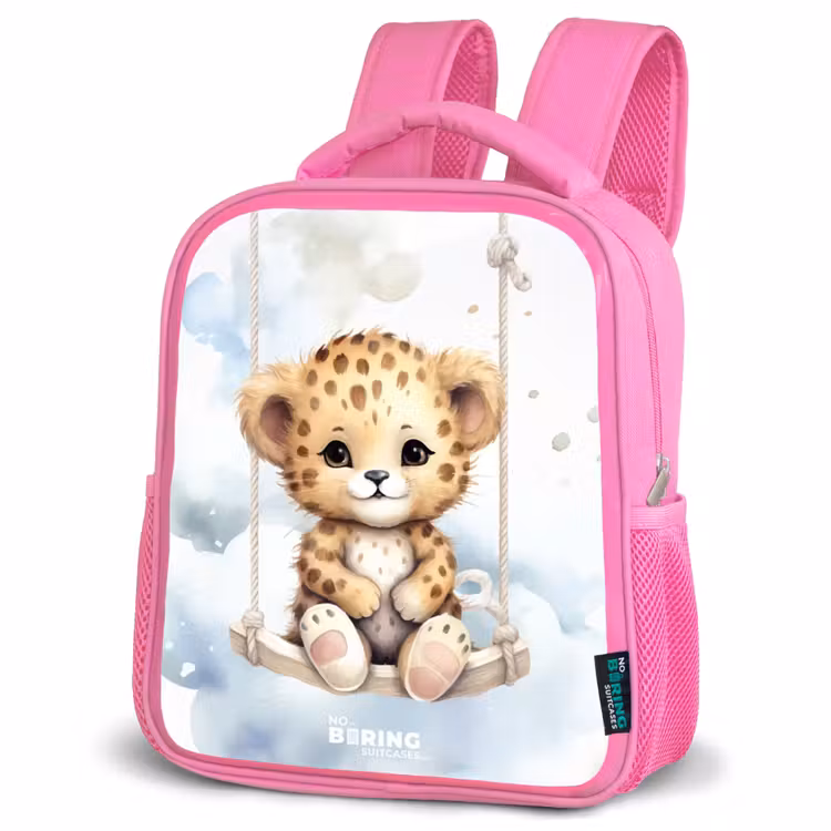 Perry panter Kinderrugzak - Roze middel -schuin