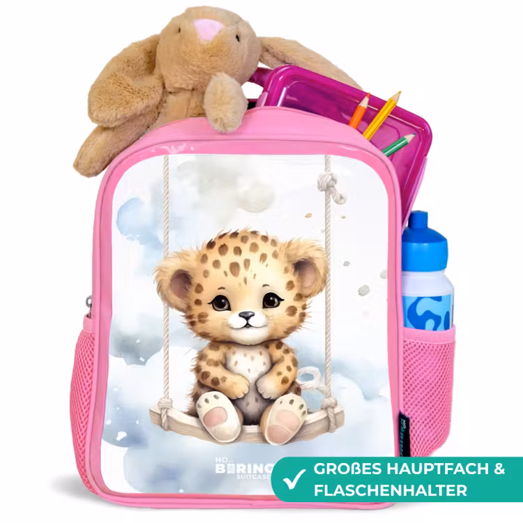 Perry panter Kinderrugzak - Roze middel -inhoud_DE