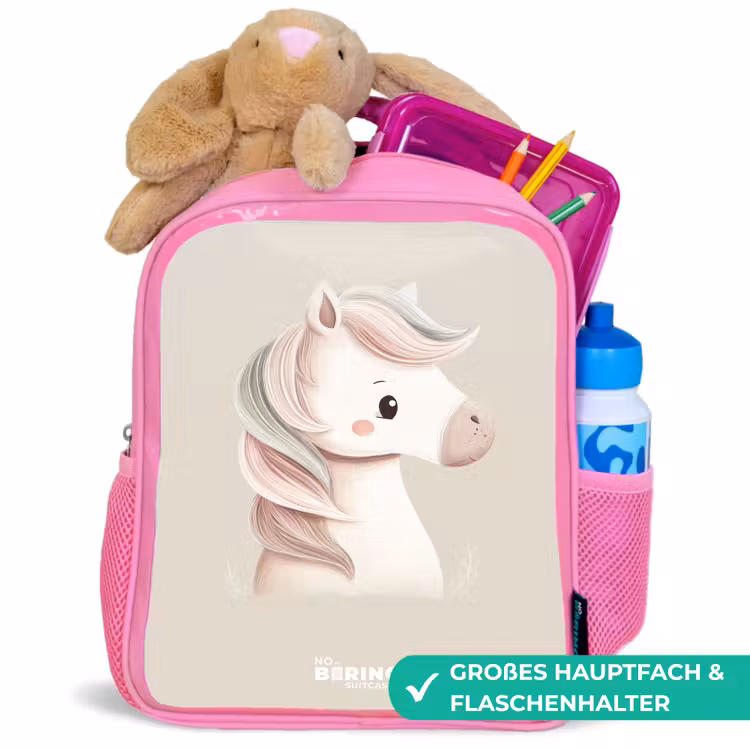 Pony in roze pastel kleuren Kinderrugzak - Roze middel -inhoud_DE