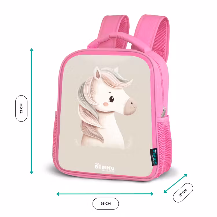 Pony in roze pastel kleuren Kinderrugzak - Roze middel -productfoto_formaten