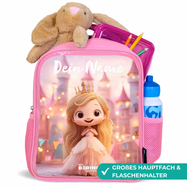 Prinses - Roze - Kasteel Kinderrugzak - Roze middel -inhoud_DE