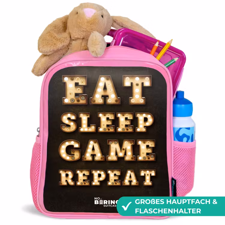 Qoute met licht Kinderrugzak - Roze middel -inhoud_DE