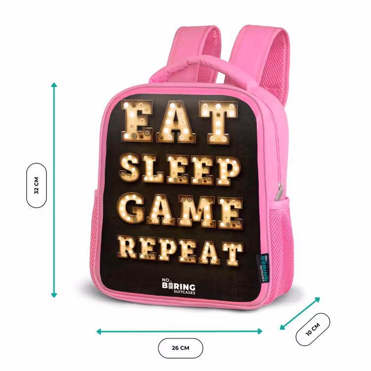 Qoute met licht Kinderrugzak - Roze middel -productfoto_formaten