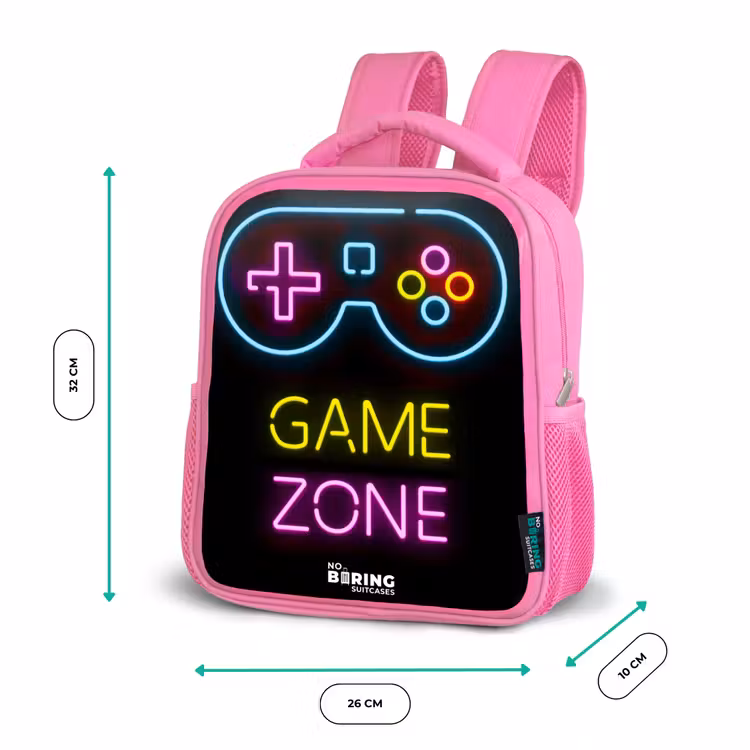 Qoute met neonkleuren Kinderrugzak - Roze middel -productfoto_formaten