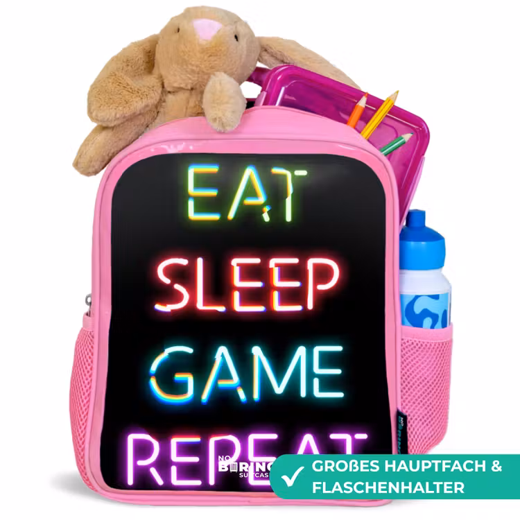 Qoute met neon lichten Kinderrugzak - Roze middel -inhoud_DE