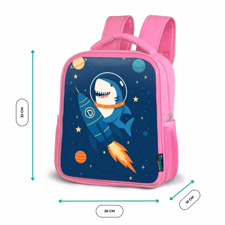 Raket - Haai - Ruimte Kinderrugzak - Roze middel -productfoto_formaten