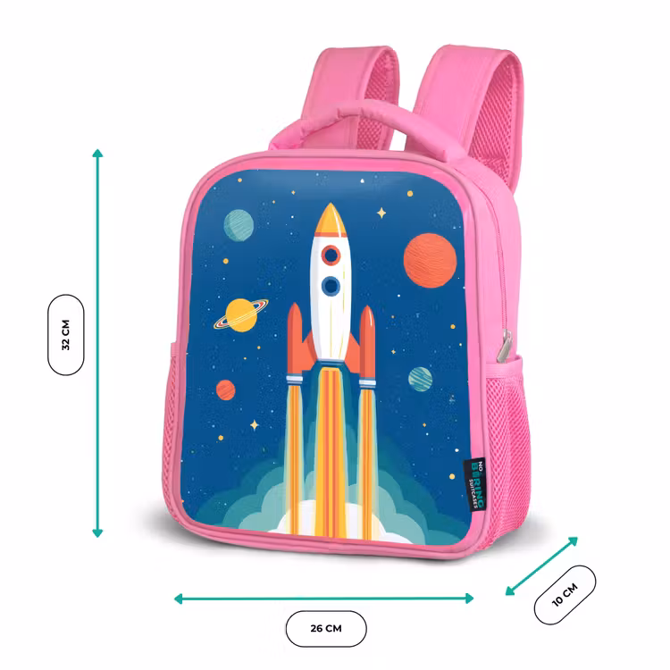 Raket - Planeten - Ruimte Kinderrugzak - Roze middel -productfoto_formaten