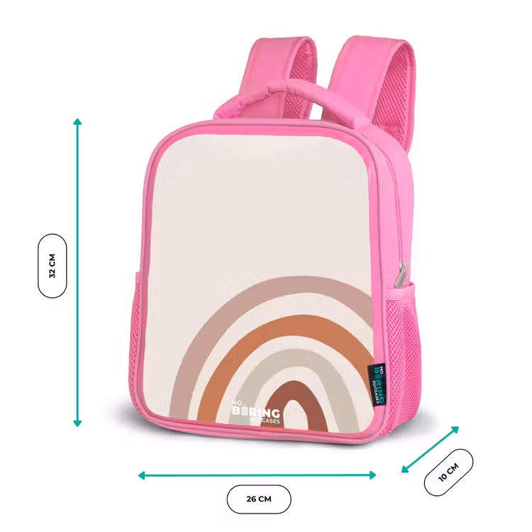 Ruwe regenboog naturel Kinderrugzak - Roze middel -productfoto_formaten