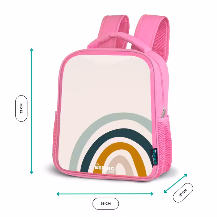 Ruwe regenboog aqua Kinderrugzak - Roze middel -productfoto_formaten