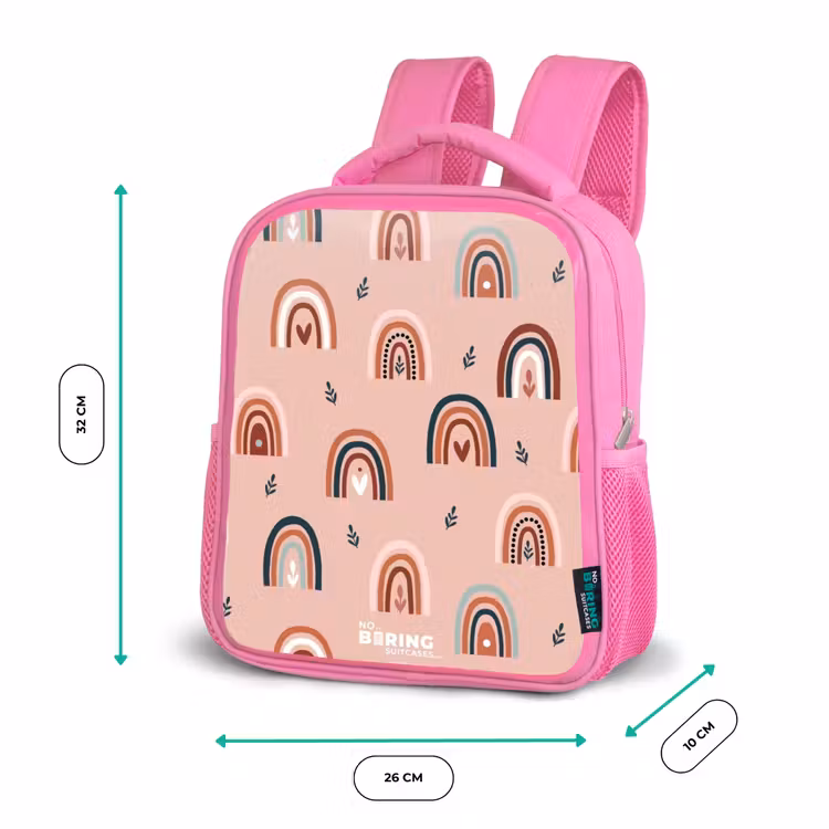 Roze regenbogen patroon Kinderrugzak - Roze middel -productfoto_formaten
