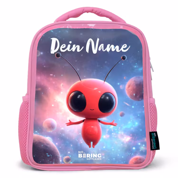 Rood Ruimtewezen in Kosmische Dans Kinderrugzak - Roze middel -3d