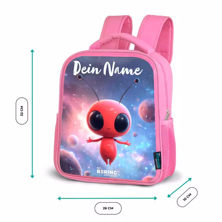 Rood Ruimtewezen in Kosmische Dans Kinderrugzak - Roze middel -productfoto_formaten