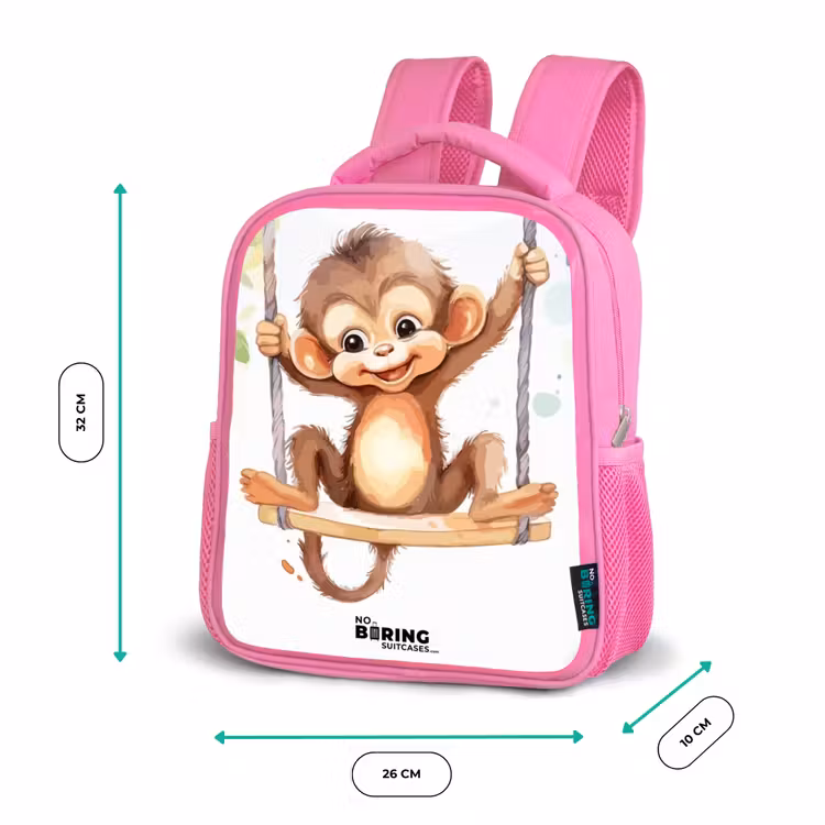 Schommelende grote aap Kinderrugzak - Roze middel -productfoto_formaten