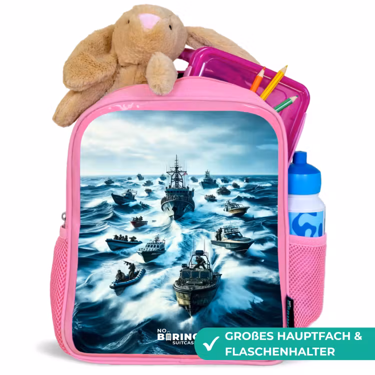 Schepen in de zee Kinderrugzak - Roze middel -inhoud_DE