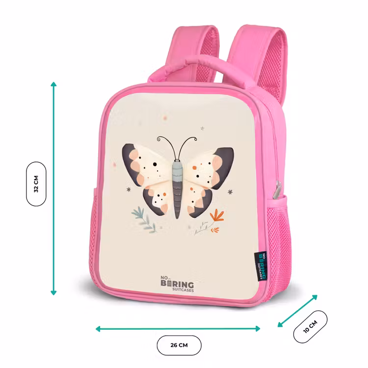 Vlinder in neutrale pastel kleuren Kinderrugzak - Roze middel -productfoto_formaten