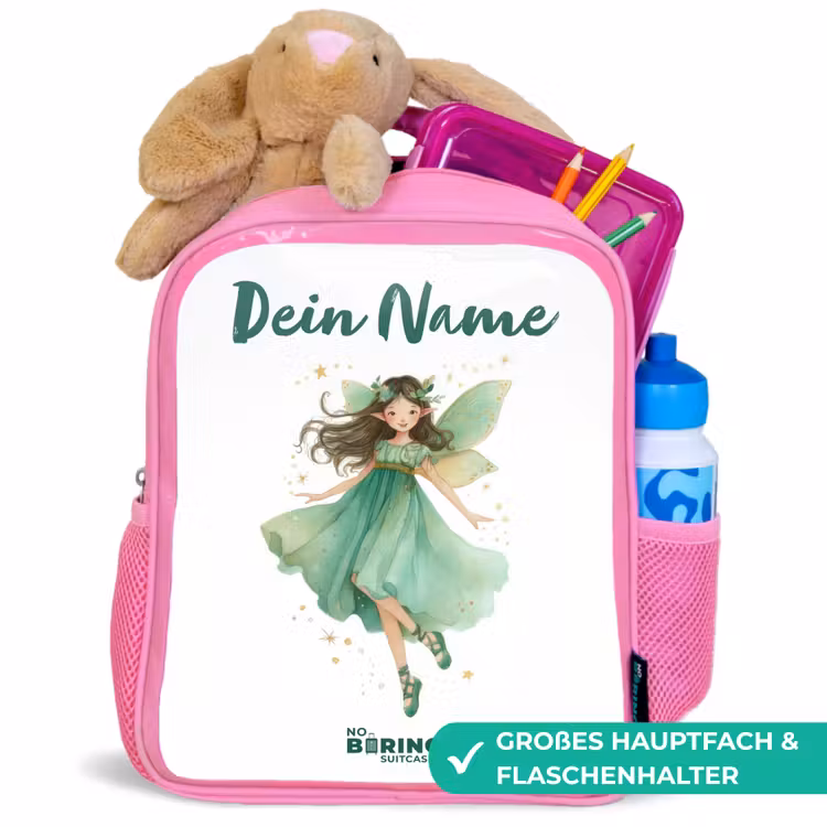 Zwevende groene elf Kinderrugzak - Roze middel -inhoud_DE