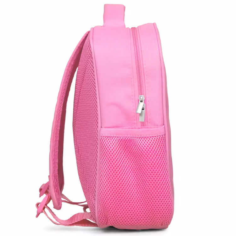 Smiley - Hartje - Ster Kinderrugzak - Roze middel -zijkant