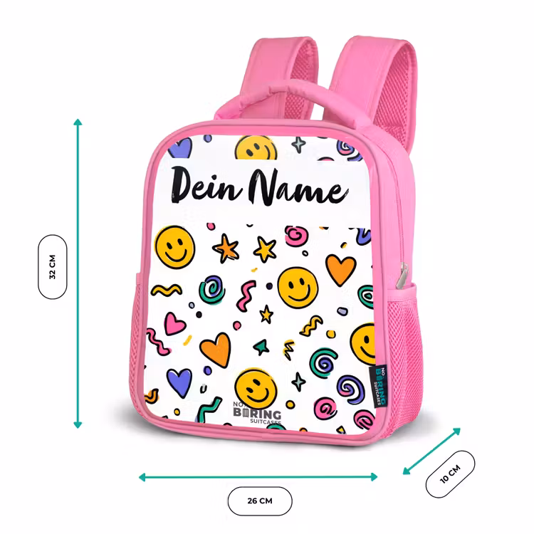 Smiley - Herz - Stern Kinderrugzak - Roze middel -productfoto_formaten
