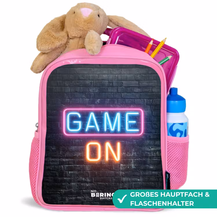 Game - Letters - Neon Kinderrugzak - Roze middel -inhoud_DE