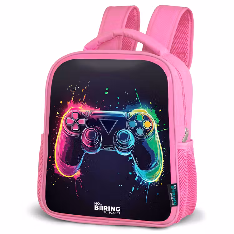 Game - Controller - Kleurrijk Kinderrugzak - Roze middel -schuin